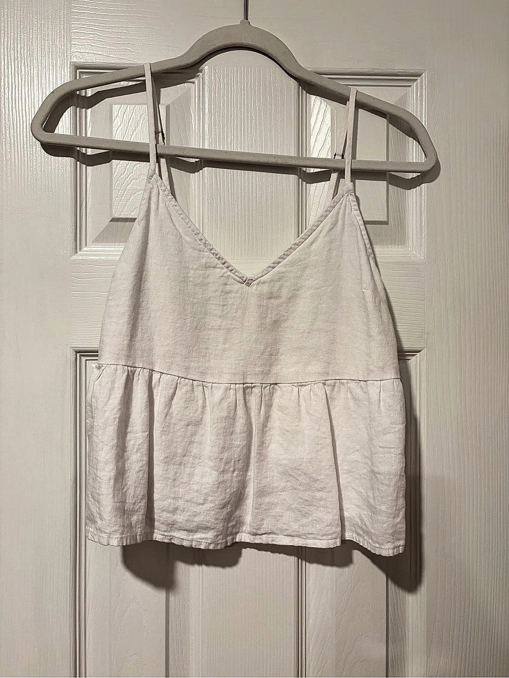 Abercrombie & Fitch Peplum Flowy Tank Top White XS
